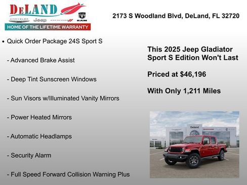 New 2025 Jeep Gladiator Sport AWD/4WD image 7