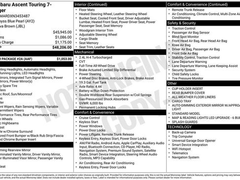Certified 2022 Subaru Ascent Touring w/ Popular Package #2A image 28
