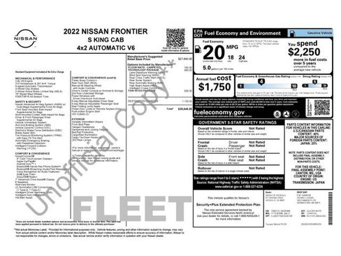 Used 2022 Nissan Frontier S w/ Technology Package RWD image 7