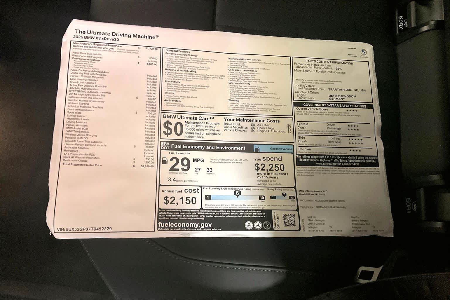Used 2026 BMW X3 xDrive30i w/ Convenience Package AWD/4WD image 19