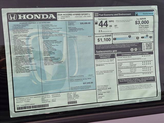 New 2026 Honda Accord Sport image 16
