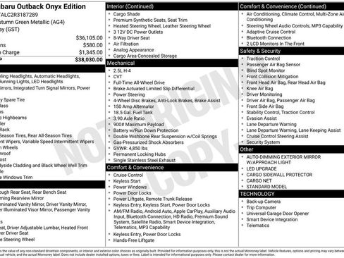 Certified 2024 Subaru Outback Onyx Edition image 10