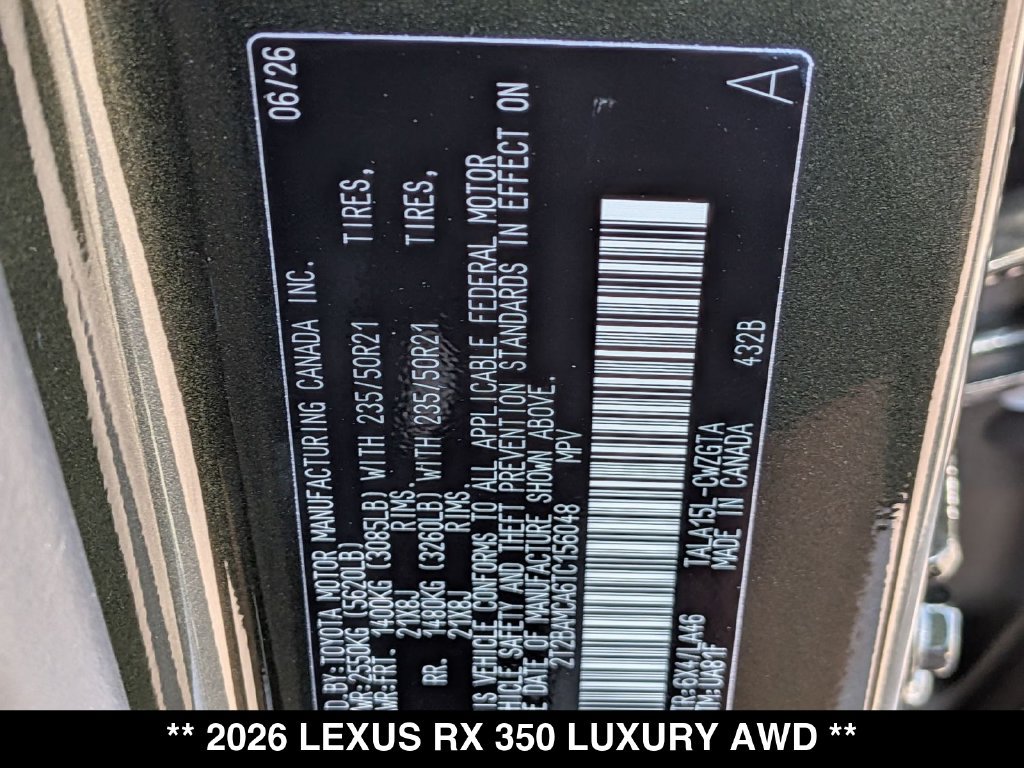 New 2026 Lexus RX 350 AWD w/ Convenience Package image 18