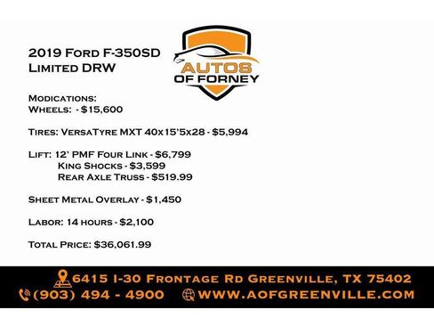 Used 2019 Ford F350 Limited AWD/4WD image 2