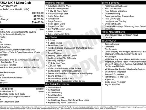 New 2026 MAZDA MX-5 Miata Club RWD image 10