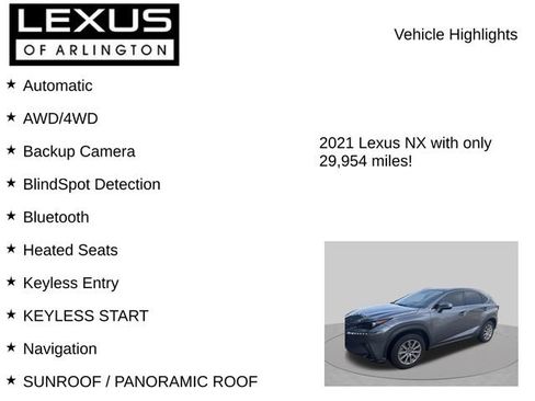 Used 2021 Lexus NX 300 AWD w/ Accessory Package image 8