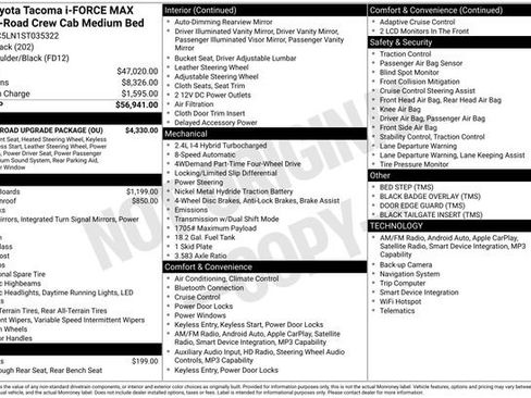 Certified 2025 Toyota Tacoma TRD Off-Road w/ TRD Off Road Upgrade Package AWD/4WD image 31