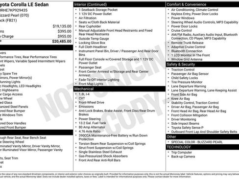 Used 2019 Toyota Corolla LE image 2