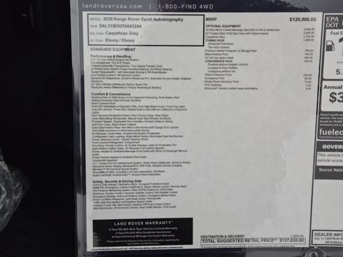 New 2026 Land Rover Range Rover Sport Autobiography AWD/4WD image 33
