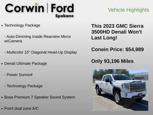 Used 2023 GMC Sierra 3500 Denali w/ Denali Ultimate Package AWD/4WD image 6