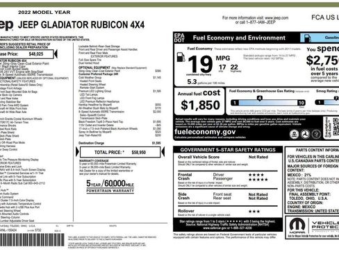 Used 2022 Jeep Gladiator Rubicon w/ LED Lighting Group image 1