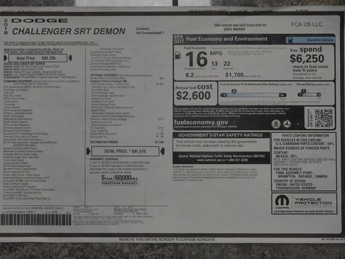 Used 2018 Dodge Challenger SRT Demon image 3