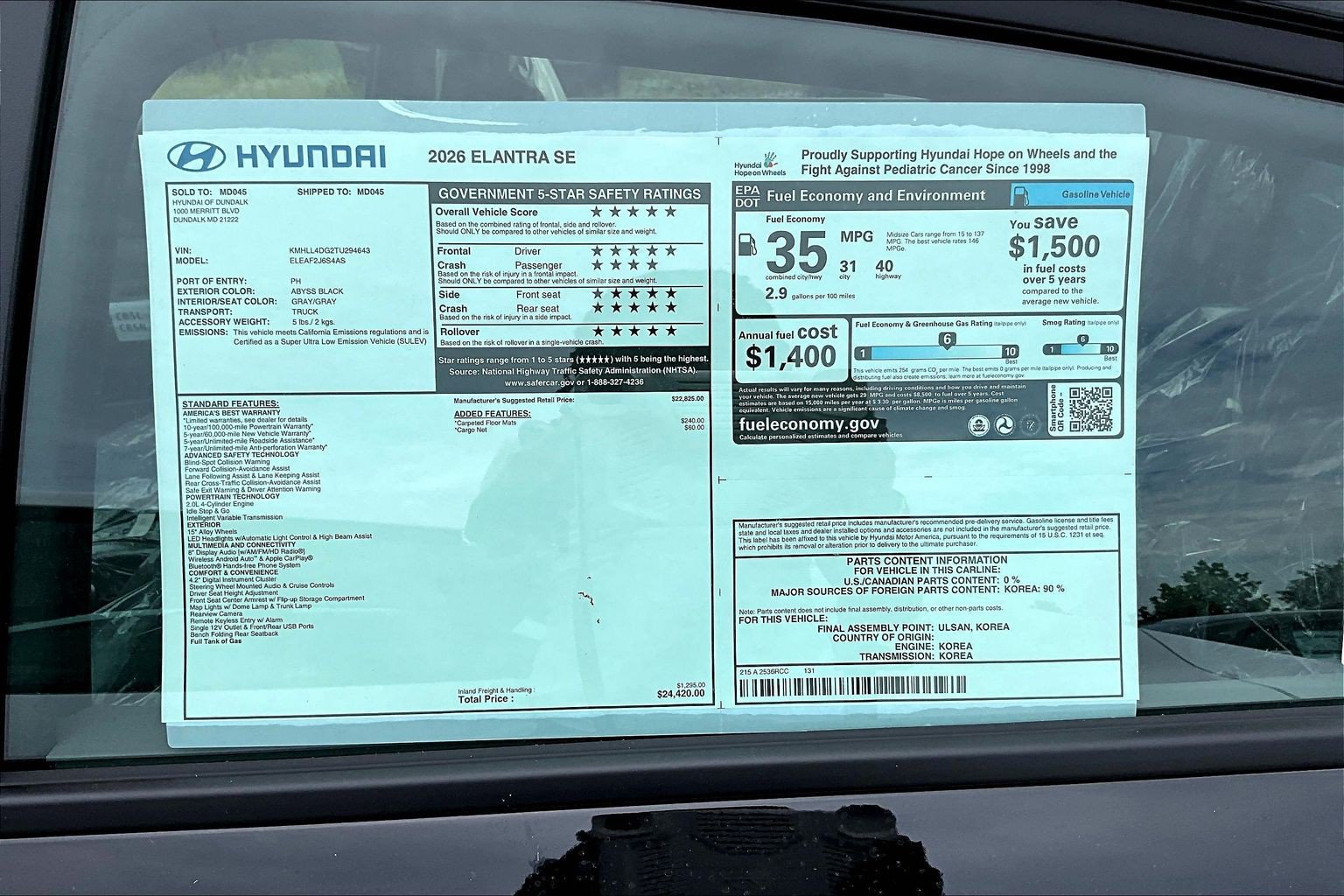 New 2026 Hyundai Elantra SE FWD image 13