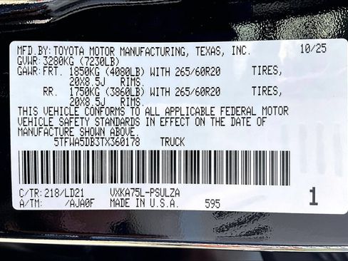 Used 2026 Toyota Tundra Limited w/ TRD Off-Road Package AWD/4WD image 34