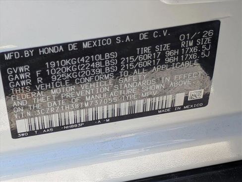 New 2026 Honda HR-V LX image 16