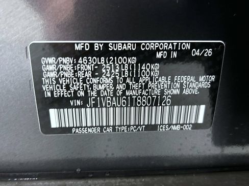Used 2026 Subaru WRX GT w/ Accessory Package #2 AWD/4WD image 25