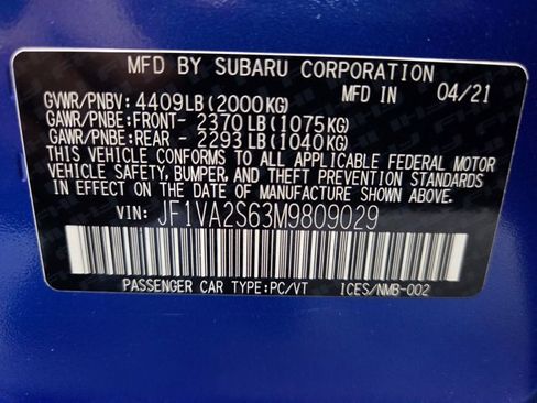 Used 2021 Subaru WRX STI w/ Popular Package #1 AWD/4WD image 22