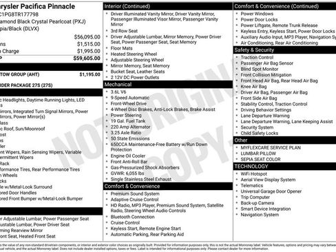 New 2026 Chrysler Pacifica Pinnacle w/ Trailer Tow Group FWD image 3