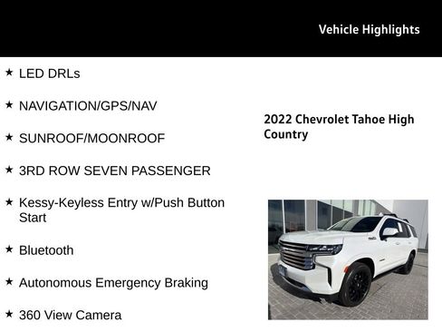 Used 2022 Chevrolet Tahoe High Country image 27