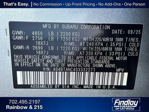 New 2025 Subaru Outback Limited image 36