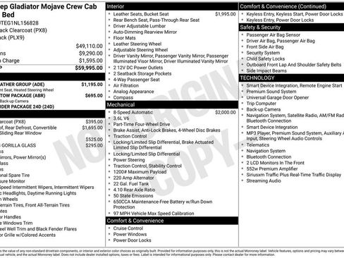 Used 2022 Jeep Gladiator Mojave w/ Cold Weather Group AWD/4WD image 2