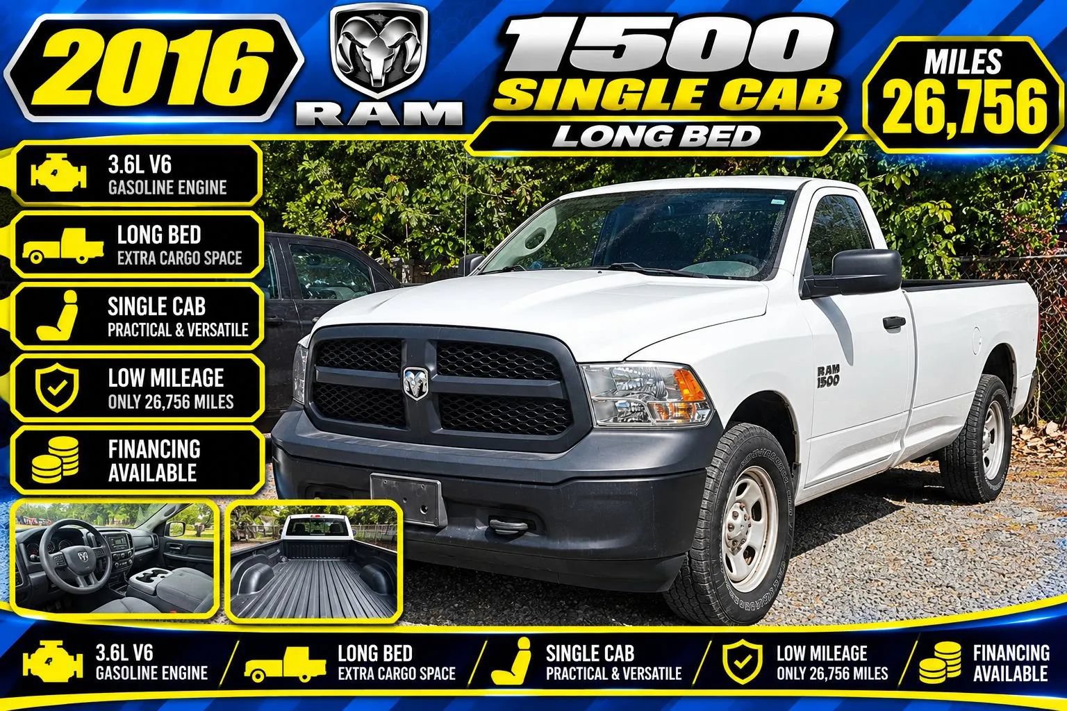 Used 2016 RAM 1500 Tradesman w/ Power & Remote Entry Group AWD/4WD image 1