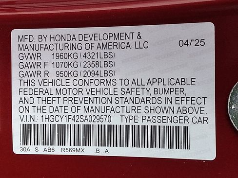 Certified 2025 Honda Accord SE image 27
