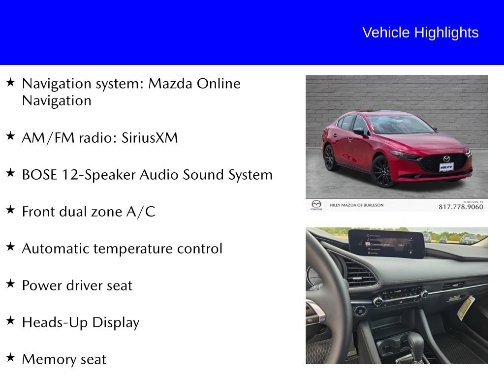New 2026 MAZDA MAZDA3 2.5 Turbo Sedan w/Premium Plus AWD/4WD image 9