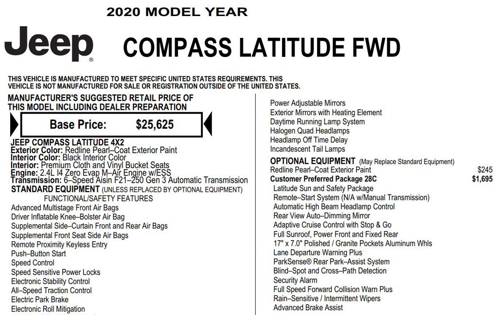 Used 2020 Jeep Compass Latitude FWD image 21