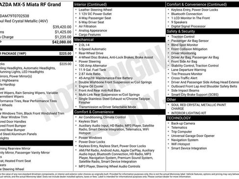 New 2026 MAZDA MX-5 Miata RF Grand Touring w/ Weather Package RWD image 4