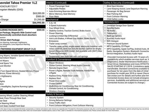Used 2018 Chevrolet Tahoe Premier w/ Max Trailering Package AWD/4WD image 24