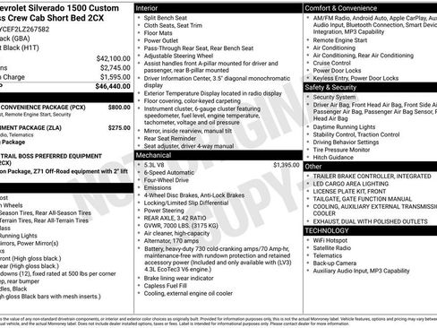 Used 2020 Chevrolet Silverado 1500 Custom Trail Boss w/ Custom Convenience Package image 2