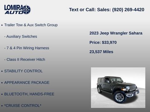 Used 2023 Jeep Wrangler Unlimited Sahara w/ Cold Weather Group AWD/4WD image 14