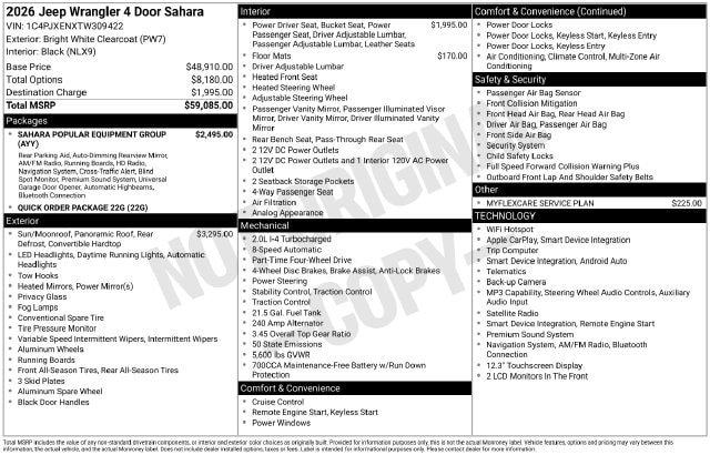 New 2026 Jeep Wrangler Unlimited Sahara AWD/4WD image 4