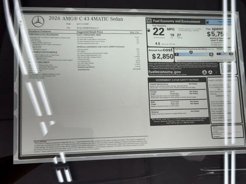 New 2026 Mercedes-Benz C 43 AMG 4MATIC Sedan image 33