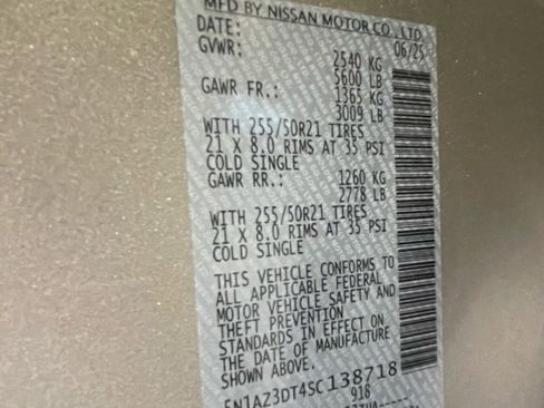 Used 2025 Nissan Murano Platinum w/ Cargo Package image 26