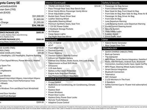 Used 2025 Toyota Camry SE w/ Convenience Package FWD image 34
