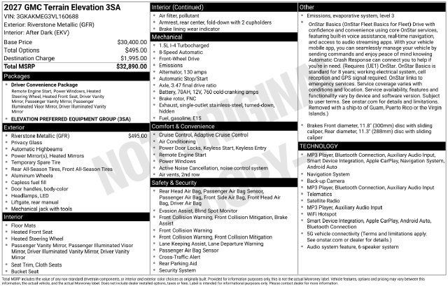 New 2027 GMC Terrain Elevation FWD image 20