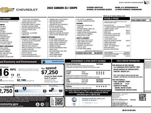 Used 2022 Chevrolet Camaro ZL1 image 3