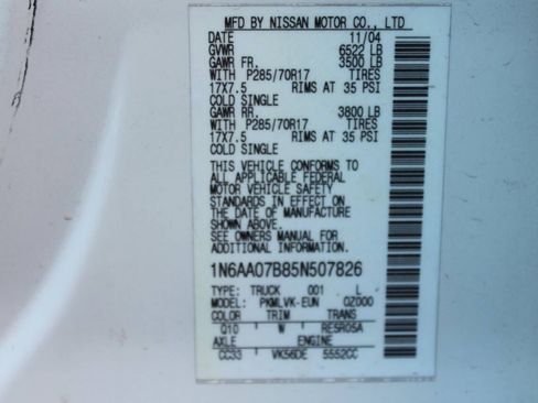 Used 2005 Nissan Titan LE w/ (R02) LE Off-Road Pkg image 16