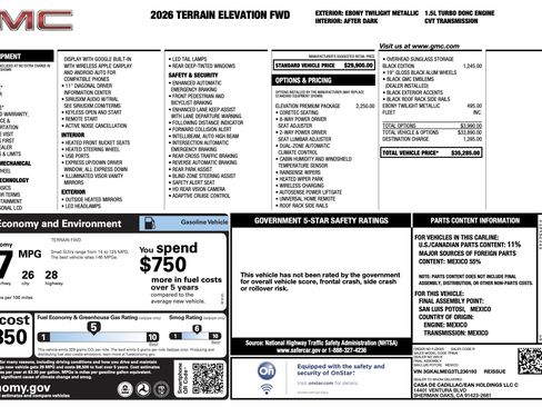 Used 2026 GMC Terrain Elevation w/ Elevation Premium Package FWD image 5
