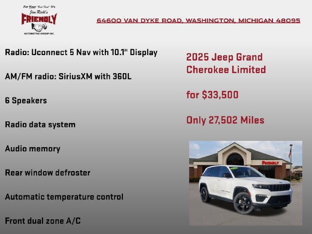 Used 2025 Jeep Grand Cherokee Limited w/ Black Appearance Package AWD/4WD image 10