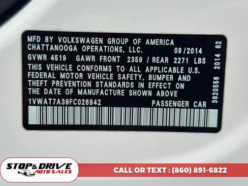Used 2015 Volkswagen Passat 1.8T Wolfsburg Edition FWD image 17