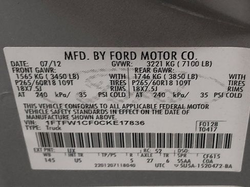 Used 2012 Ford F150 XLT w/ XLT Chrome Pkg RWD image 33