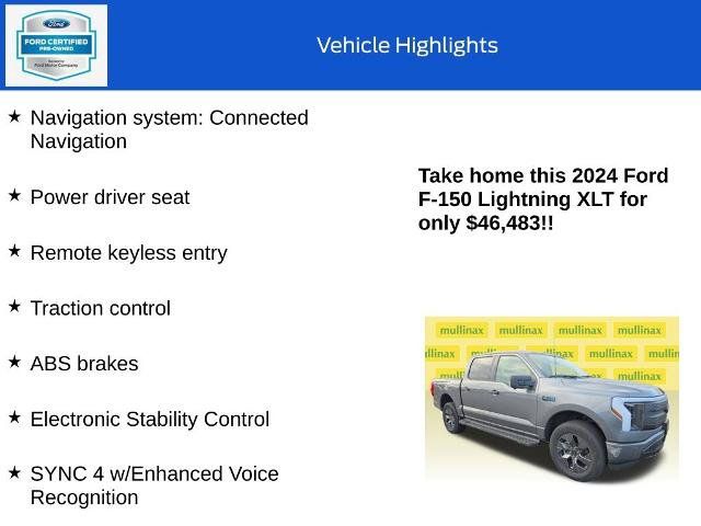 Certified 2024 Ford F150 Lightning XLT AWD/4WD image 18