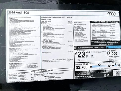 New 2026 Audi SQ5 Premium Plus AWD/4WD image 16
