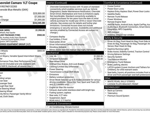 Used 2022 Chevrolet Camaro LT w/ RS Package RWD image 34