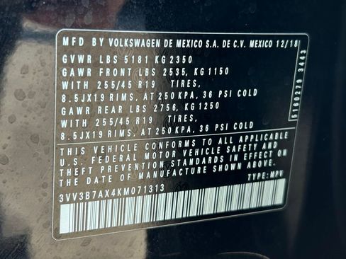 Used 2019 Volkswagen Tiguan SEL R-Line image 65