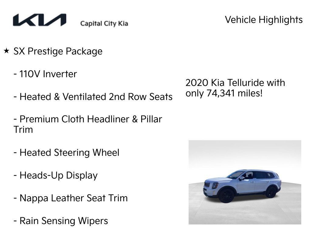 Used 2020 Kia Telluride SX w/ SX Prestige Package AWD/4WD image 8