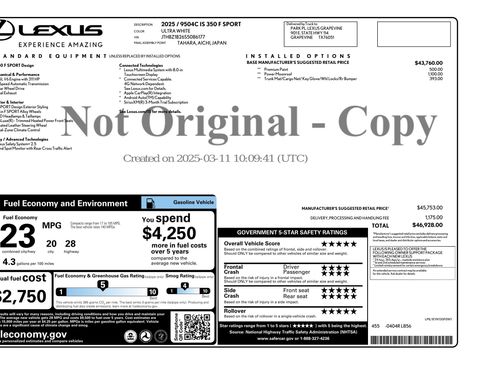 Used 2025 Lexus IS 350 F Sport w/ Accessory Package 2 RWD image 3